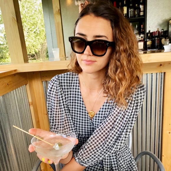 Ganni Mesh Check Wrap Dress - Picture 2 of 9